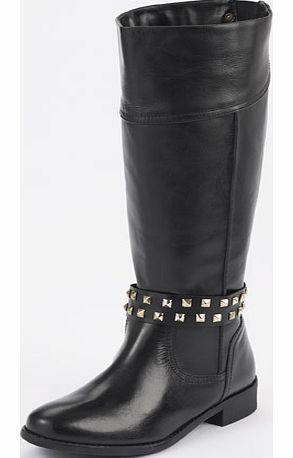 Hawn Flat Leather Studded Riding Boots