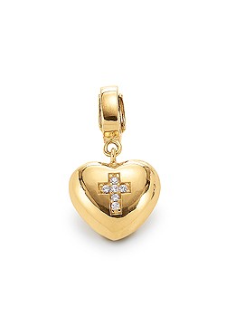Gold Plated Cross Heart Click Link