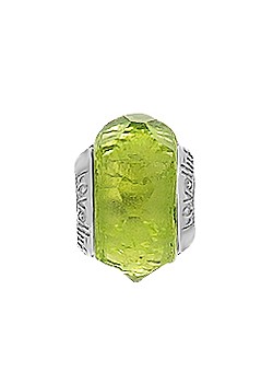 Silver and Apple Green Ice Murano