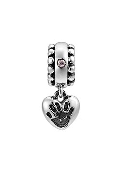 Silver Baby Girl Heart Pendant Charm