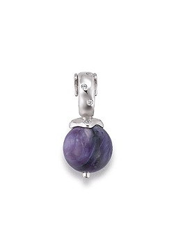 Silver Click Link With Amethyst Bead