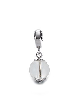 Silver Click Link With Crystal Ball