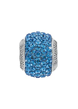 Silver Sapphire Crystal Ball Charm