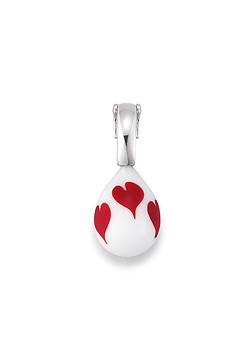 Silver White and Red Murano Glass