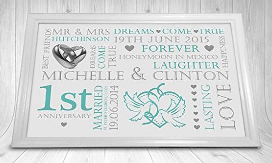 LoveThis** Personalised 1st Wedding Anniversary Gift - Picture Print UNFRAMED
