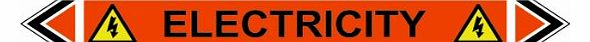 Low Cost Safety Products Flow Marker Sign Electricity Orange Sign 5 pack