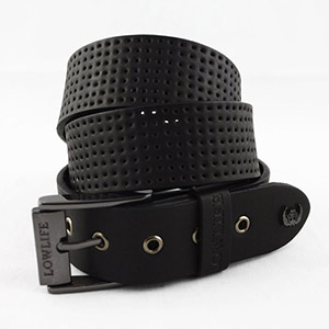 Lowlife Punched Belt - Crinkle/Black