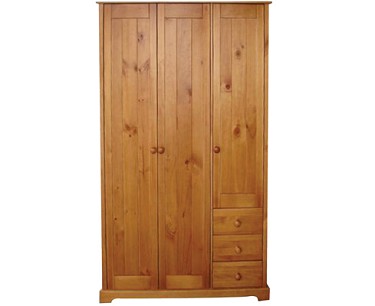 LPD Furniture Baltic 3 Door Wardrobe With 3 Drawers