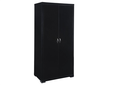 LPD Furniture Luna 2 Door Wardrobe (Black) Small Single