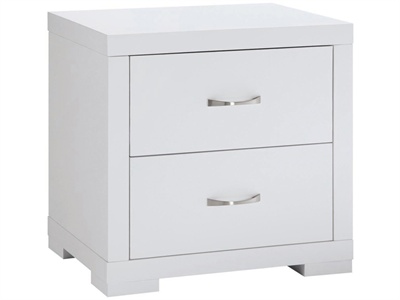 Luna 2 Drawer Bedside Cabinet (White) Small