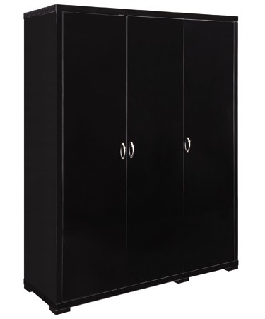 LPD Furniture Luna 3 Door Wardrobe - Black