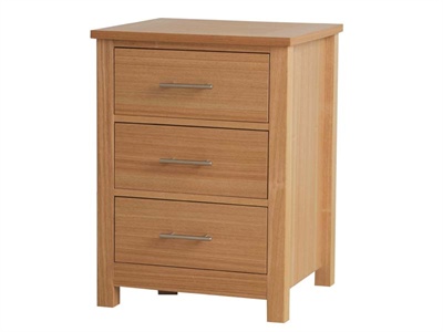 LPD Furniture Oakridge 3 Drawer Bedside Cabinet Small Single