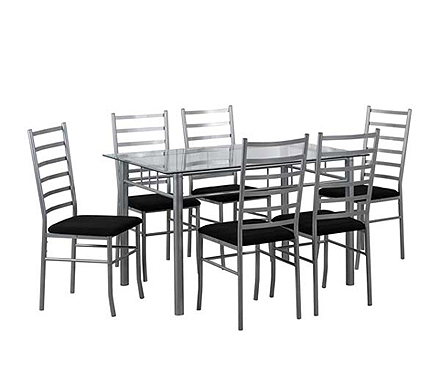 Norwich Rectangular Dining Set with Clear Glass