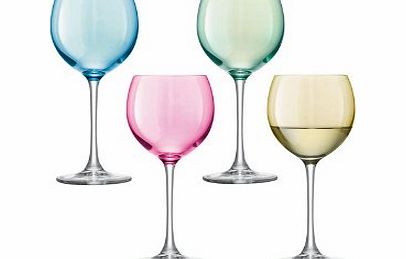 Polka Wine Glasses Pastel Wine Glasses (Set of 4)