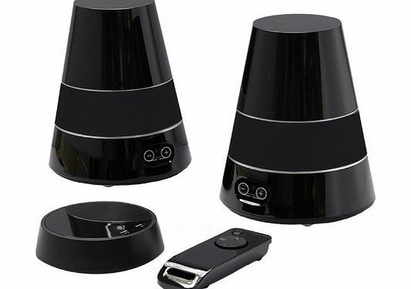 Lucem Direct Deluxe Stereo Indoor & Outdoor Wireless Speakers (with remote control) - Long Range (up to 100 m