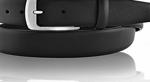 LUCHENGYI Mens Genuine Leather Belt 35mm Classic Style for Suit 40 Black