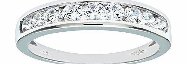 Luisant 9ct White Gold Eternity Ring with Channel Set Cubic Zirconia