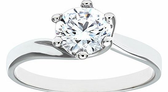 Luisant 9ct White Gold Stone Set Engagement Ring Size V