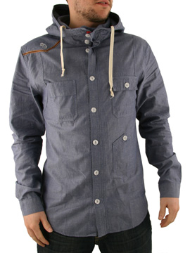 Chambray The Dam Hooded Shirt