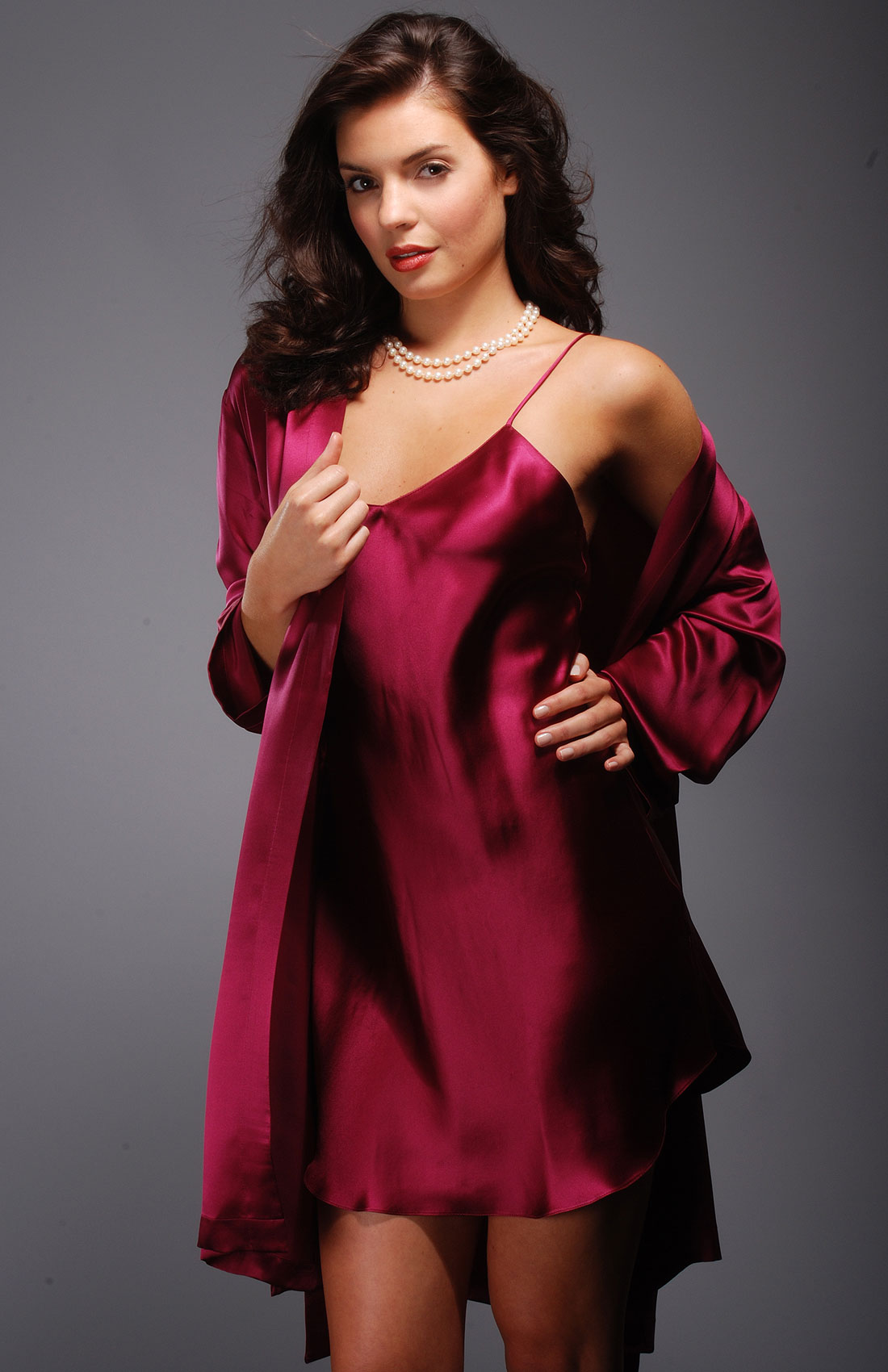Silk Short Dressing Gown by Lunadiseta, Exclusive to BeCheeky