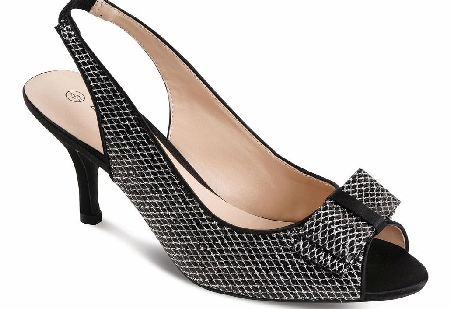 LUNAR Black Heeled Slingback Sandal