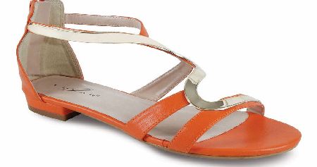 LUNAR Orange Metal Trim Sandal