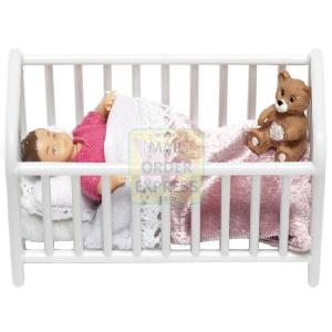 Dolls House Stockholm Cot and Baby 1 18 Scale