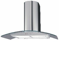 Luxair 100cm Curved Glass Chimney Hood