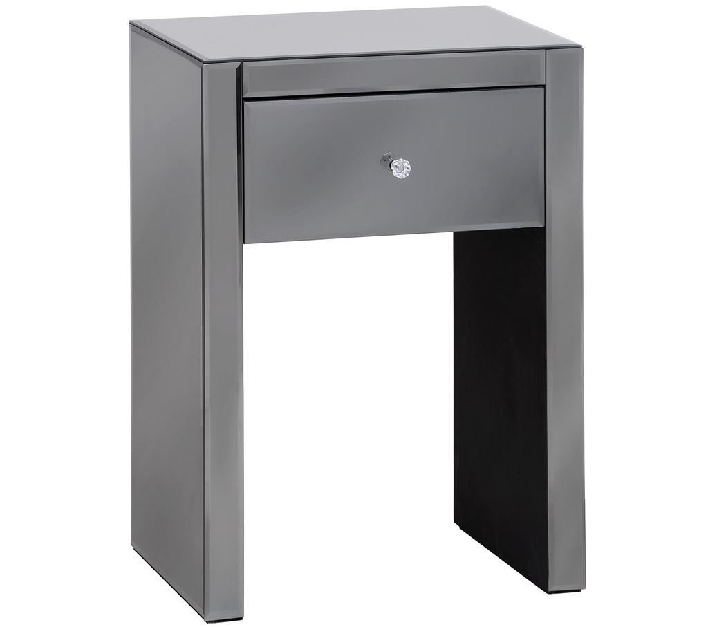 Luxor Smoked Glass One Drawer Bedside Table