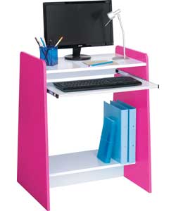 Wooden Computer Desk - Pink and White