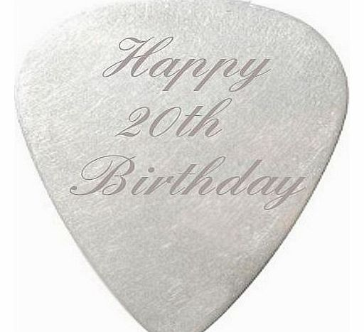 Luxury Engraved Gifts UK Happy 21st Birthday Guitar Pick / Plectrum with black velvet gift pouch