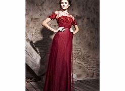 Luxury Scoop Sleeveless Tulle Evening Dresses -