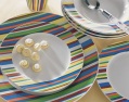 24-piece barcode stripe dinner set