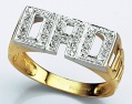 LXDirect 9-carat diamond-set Dad ring