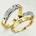 9-carat diamond-set opening band ring with message