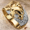 LXDirect 9-carat diamond-set panther head ring