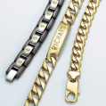 9-carat gold solid curb bracelets
