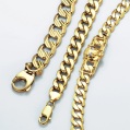 LXDirect 9-carat gold tiger head diamond-set solid curb bracelet
