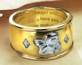 9-carat guardian angel ring with message