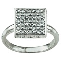 9-carat white gold square-set diamond ring
