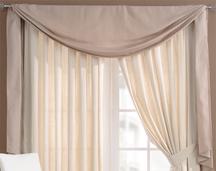 canvas pleated curtains and tie-backs