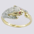 LXDirect diamond-set tiger ring