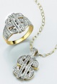 LXDirect dollar diamond pendant and ring sold separately
