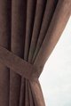 LXDirect faux suede ring-top curtains with tie-backs