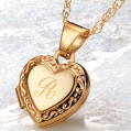 heart locket with one initial