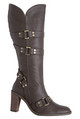 LXDirect high-leg buckle strap boots