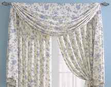 lily toile pleated curtains