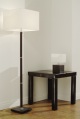matching faux leather floor or table lamp with real leather tabl