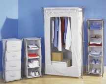 LXDirect metal/canvas bedroom storage collection