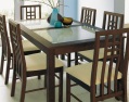 mocha dining table and 6 chairs